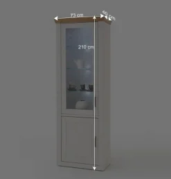 Wohnen 73x210x40 Vitrine - modernes Landhaus - Samula