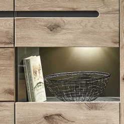 Wohnen 90x128x38 Vitrine Highboard in Wildeiche NB - Zelio