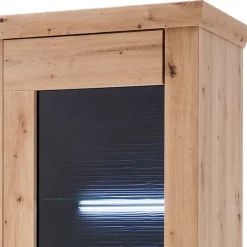74x211x45 Vitrinenschrank in Eiche Dekor - Wykina^Wohnen New