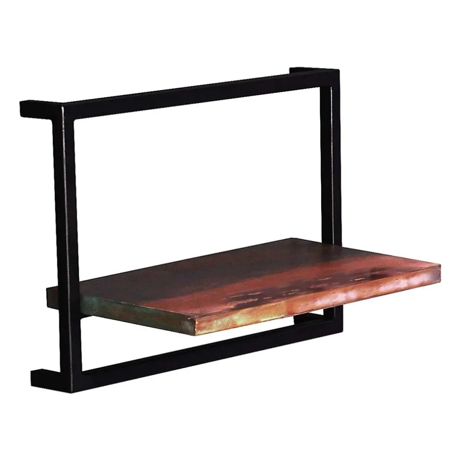 Wohnen 50x35x25 Wandboard aus Altholz mit Metallrahmen - Jamaica