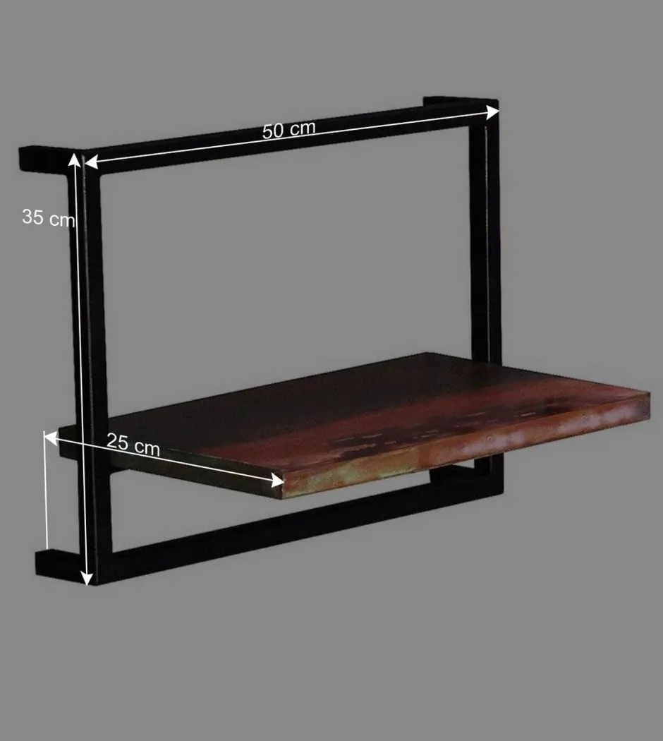 Wohnen 50x35x25 Wandboard aus Altholz mit Metallrahmen - Jamaica