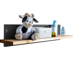 Kinder Wohnen 99x22x21 Wandboard in Grau & Eichefarben - Juwanna