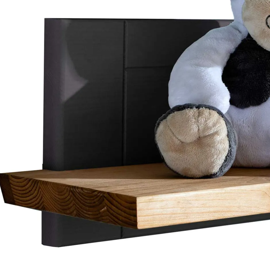 Kinder Wohnen 99x22x21 Wandboard in Grau & Eichefarben - Juwanna
