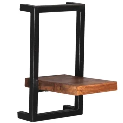 Wohnen 20x35x25 Wandregal aus Massivholz & Metall - Mendoza II