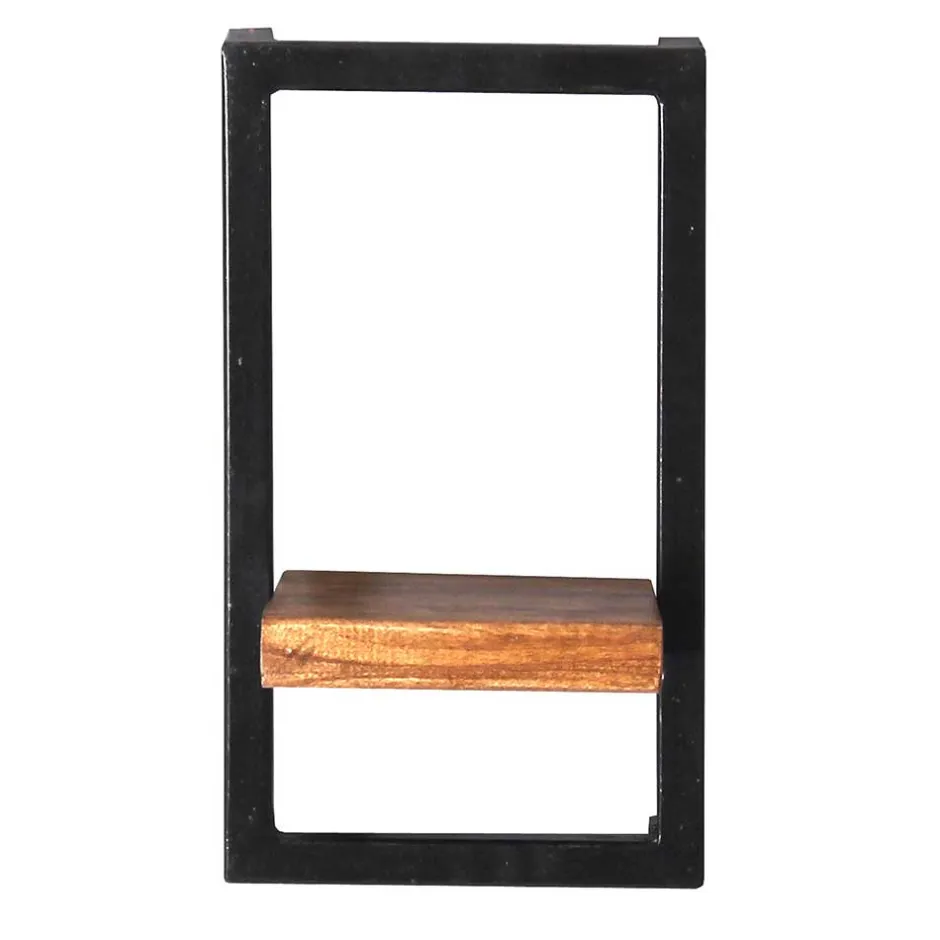 Wohnen 20x35x25 Wandregal aus Massivholz & Metall - Mendoza II