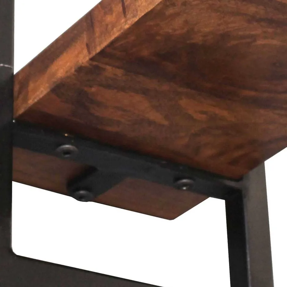 Wohnen 20x35x25 Wandregal aus Massivholz & Metall - Mendoza II