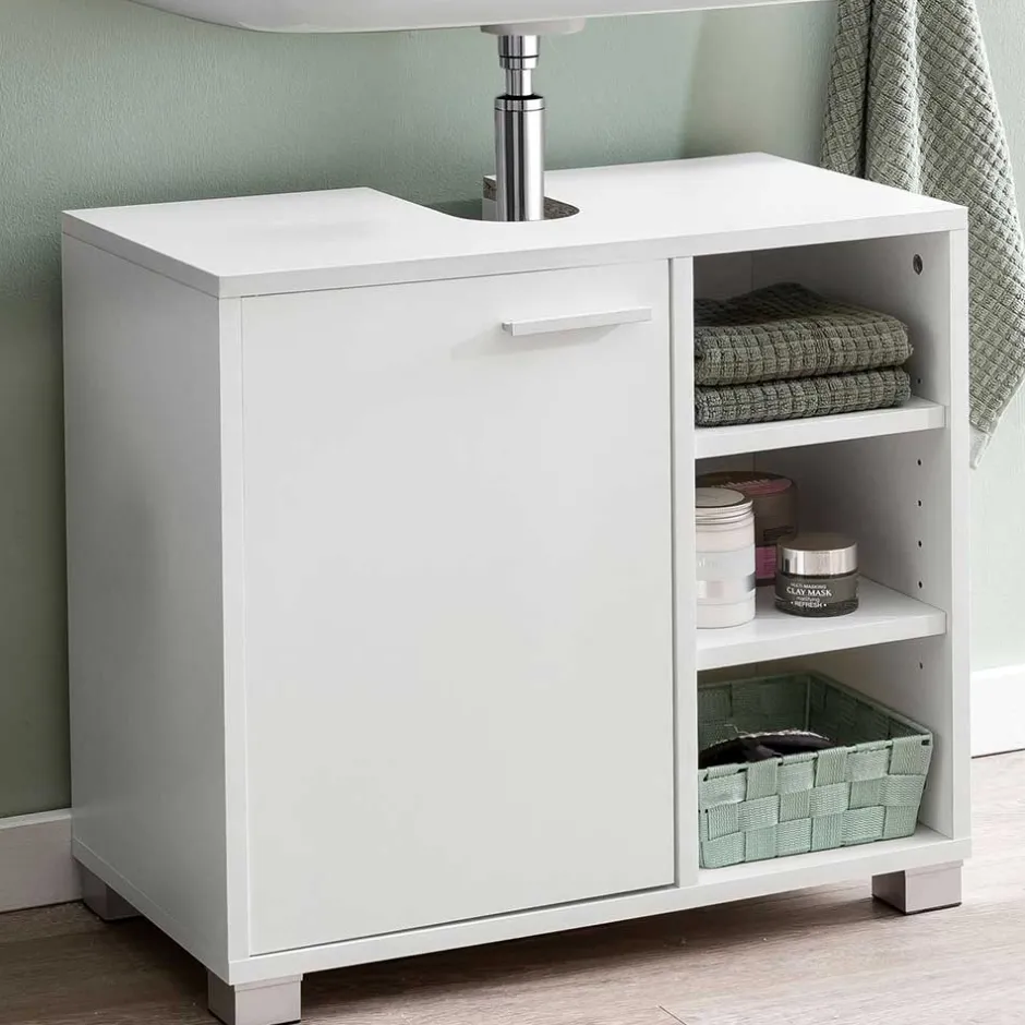 60x55x32 Waschbecken Unterschrank in Weiß - Turena^Wohnen Outlet