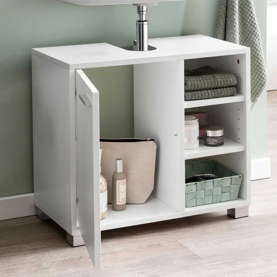 60x55x32 Waschbecken Unterschrank in Weiß - Turena^Wohnen Outlet