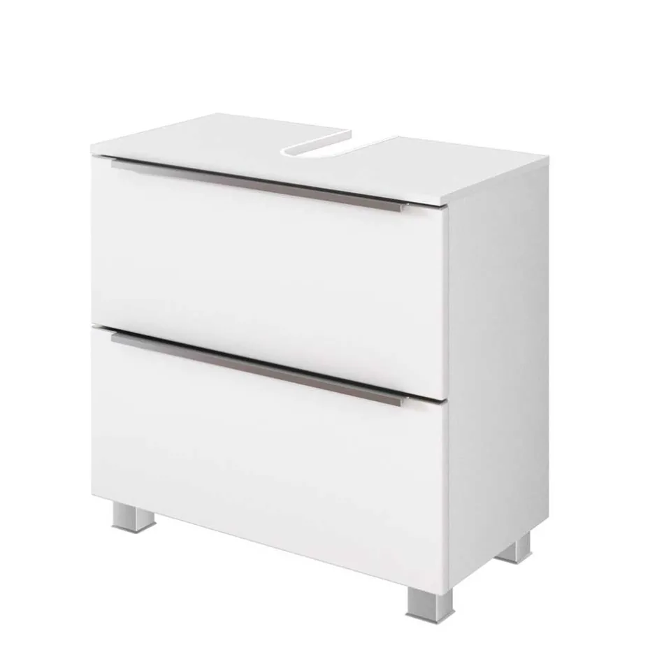 60x55x35 Waschbeckenschrank mit Klappe & Schublade - Livendas I^Wohnen New