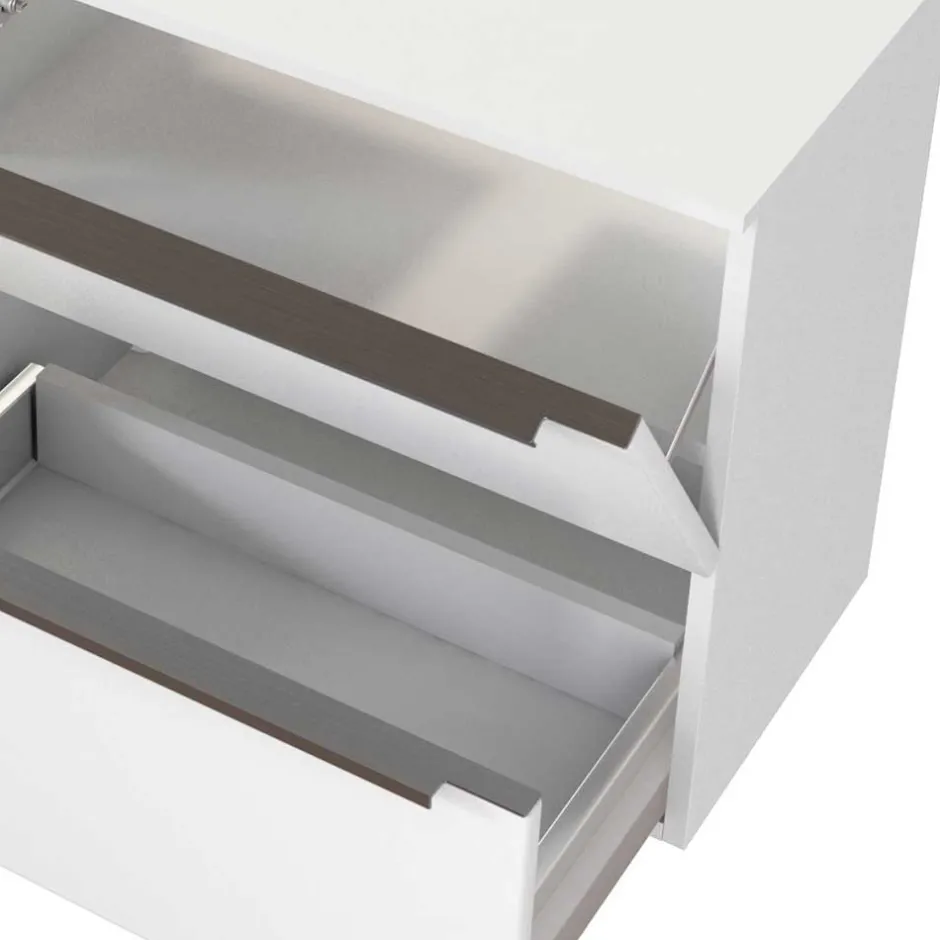 60x55x35 Waschbeckenschrank mit Klappe & Schublade - Livendas I^Wohnen New