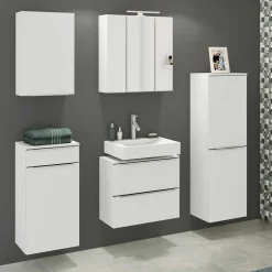 60x55x35 Waschbeckenschrank mit Klappe & Schublade - Livendas I^Wohnen New