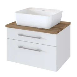 60x55x47 Waschtisch in Weiß Wildeiche - Enwicos^Wohnen Clearance