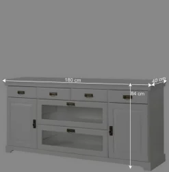 180x84x40 Weißes Sideboard - Landhaus modern - Akbelev^Wohnen New