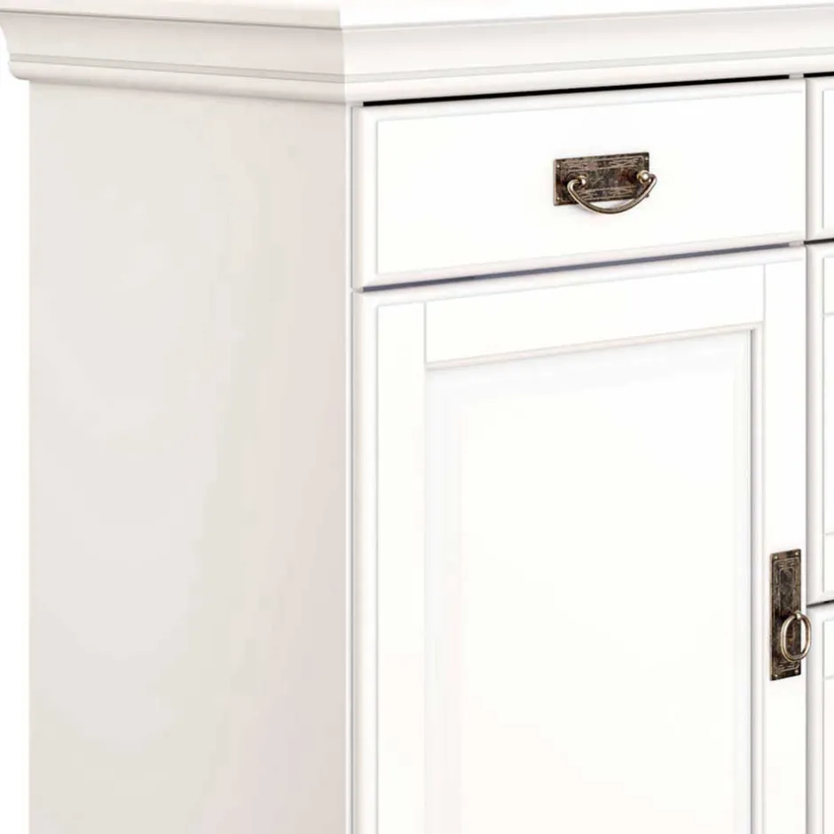 180x84x40 Weißes Sideboard - Landhaus modern - Akbelev^Wohnen New