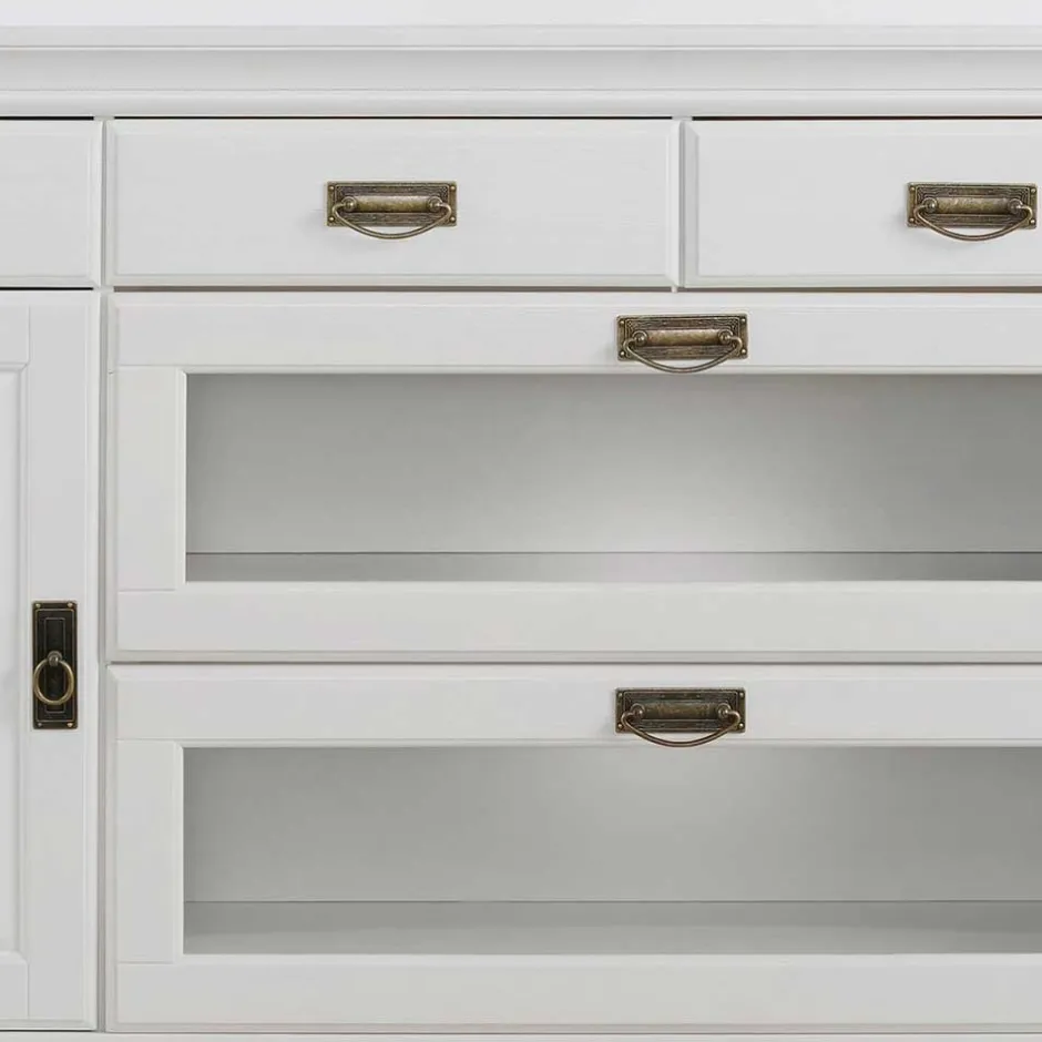 180x84x40 Weißes Sideboard - Landhaus modern - Akbelev^Wohnen New