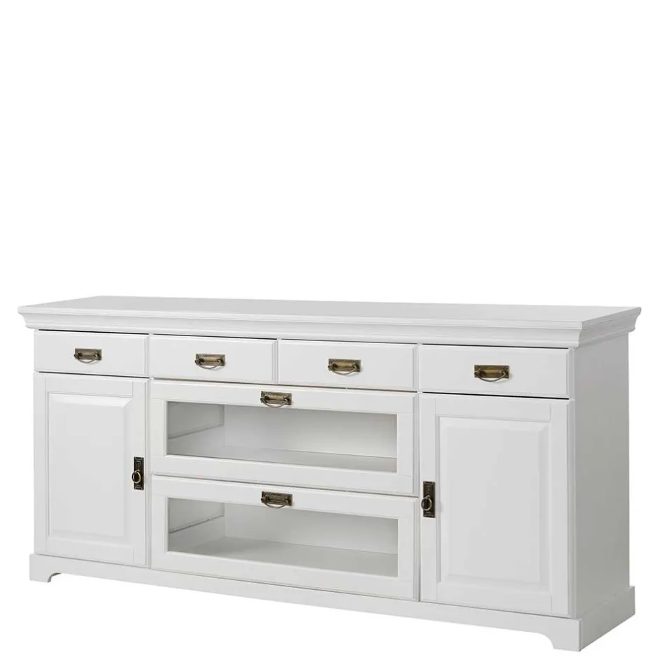 180x84x40 Weißes Sideboard - Landhaus modern - Akbelev^Wohnen New