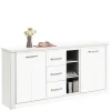 Wohnen 170x82x35 Weißes Sideboard auf Sockel - Enzetra
