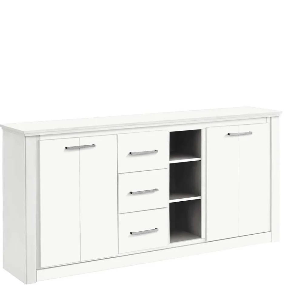 Wohnen 170x82x35 Weißes Sideboard auf Sockel - Enzetra