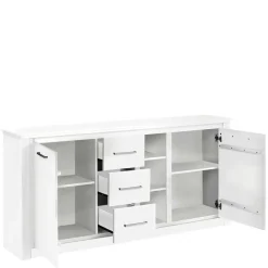 Wohnen 170x82x35 Weißes Sideboard auf Sockel - Enzetra