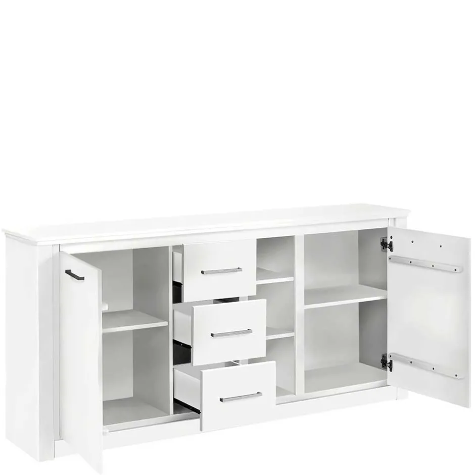 Wohnen 170x82x35 Weißes Sideboard auf Sockel - Enzetra