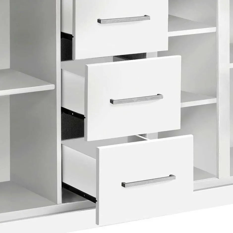 Wohnen 170x82x35 Weißes Sideboard auf Sockel - Enzetra