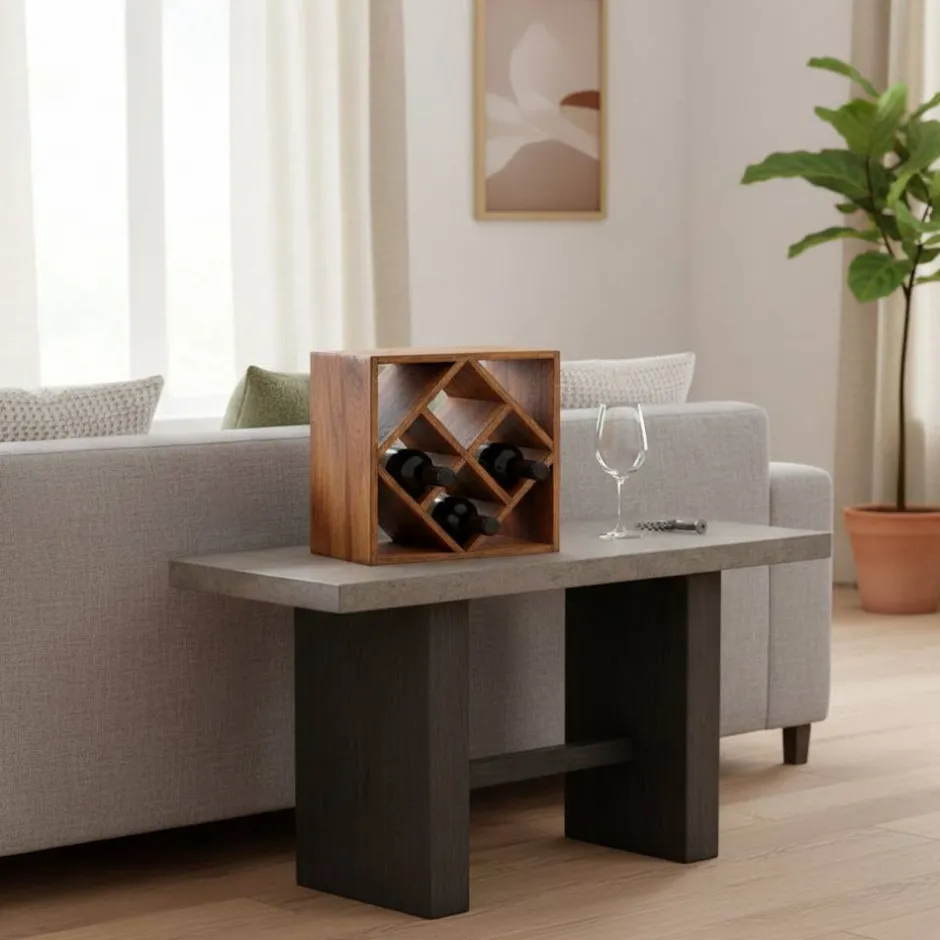 40x40x25 Weinregal aus Massivholz - Sharmota^Wohnen Online