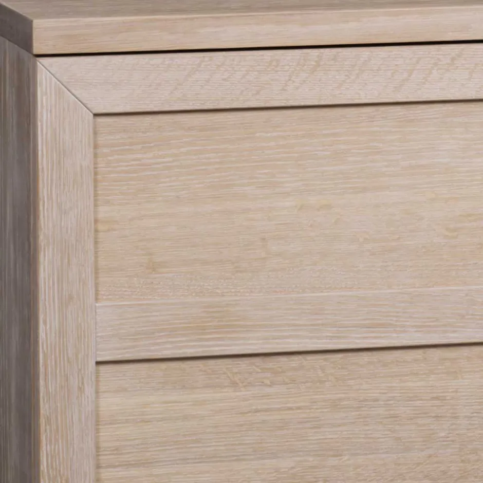 Wohnen 160x75x41 White Wash Kommode aus Eiche - Myras I