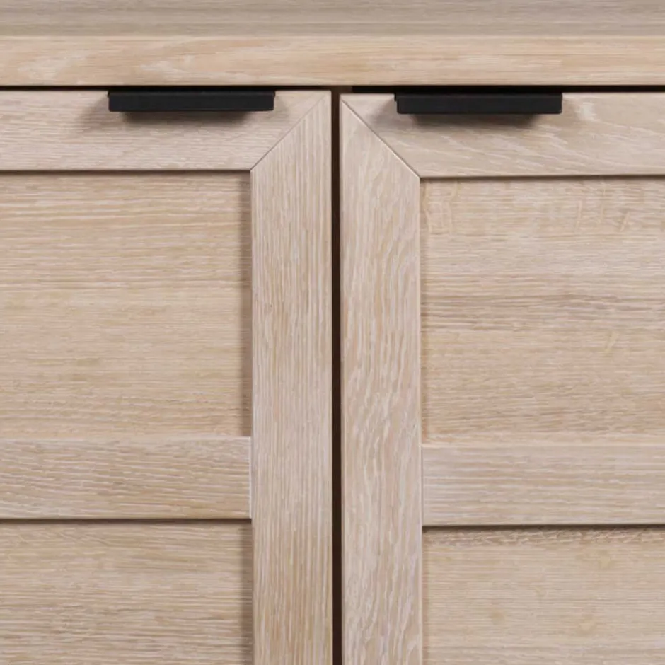 Wohnen 160x75x41 White Wash Kommode aus Eiche - Myras I