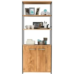 80x198x40 Wildeiche & Stahl Regal 3 Fächer - Sluganov^Wohnen