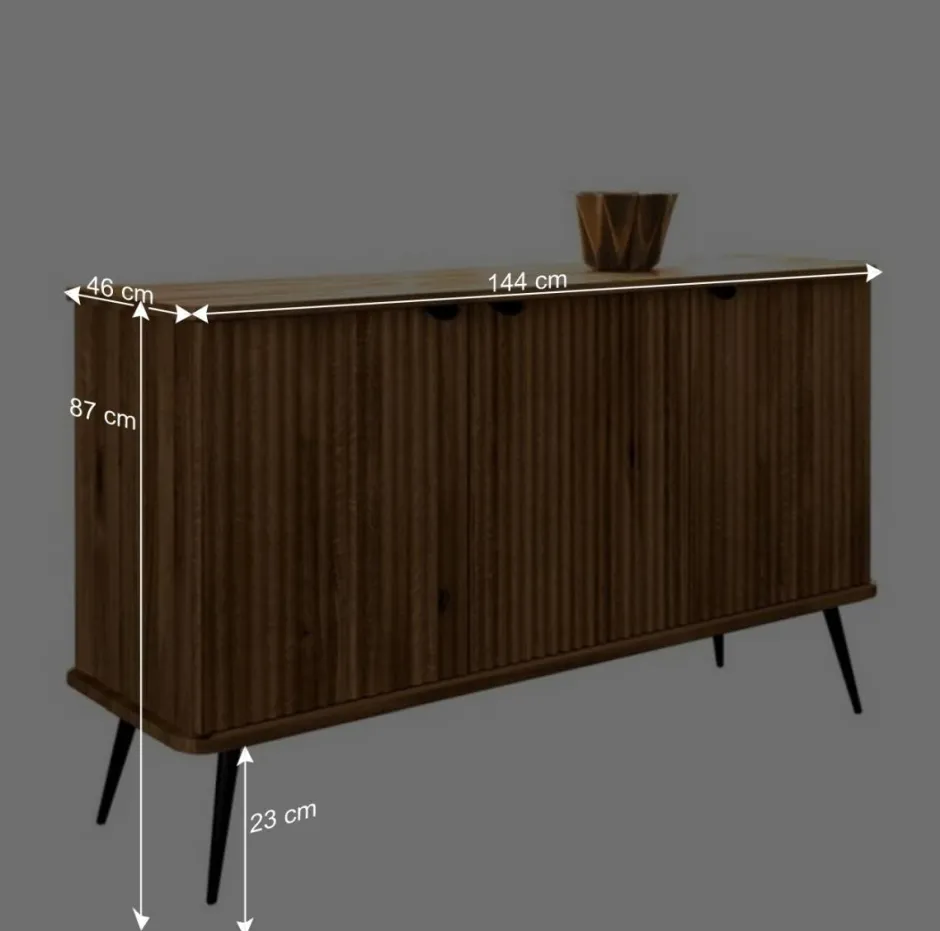 144x87x46 Wildeiche Anrichte mit Metallbeinen - Casarius^Wohnen New