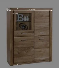 108x140x40 Wildeiche Highboard 4-türig - Maila^Wohnen Best