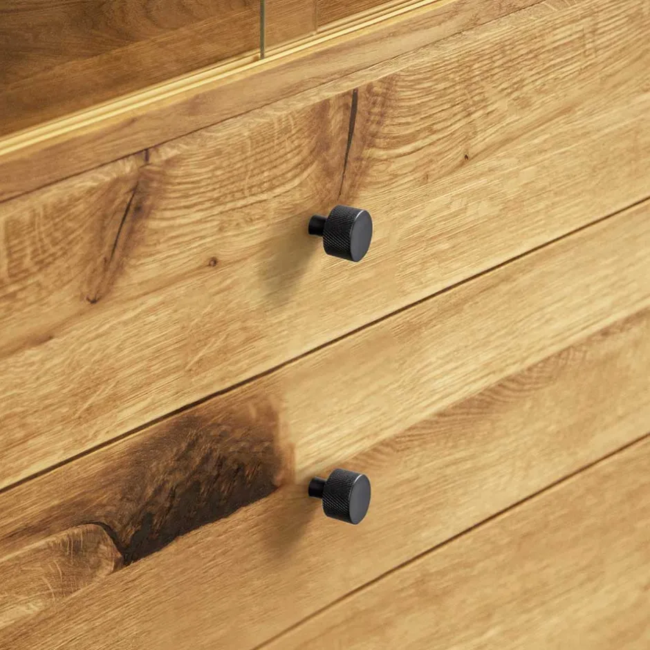 Wohnen 100x154x50 Wildeiche Schrank mit zwei Glastüren - Hardus