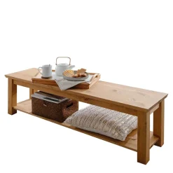 Wohnen 140x43x36 Wohnraum Holzbank in Eichefarben - Voeca