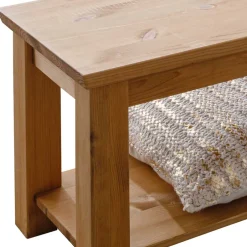 Wohnen 140x43x36 Wohnraum Holzbank in Eichefarben - Voeca