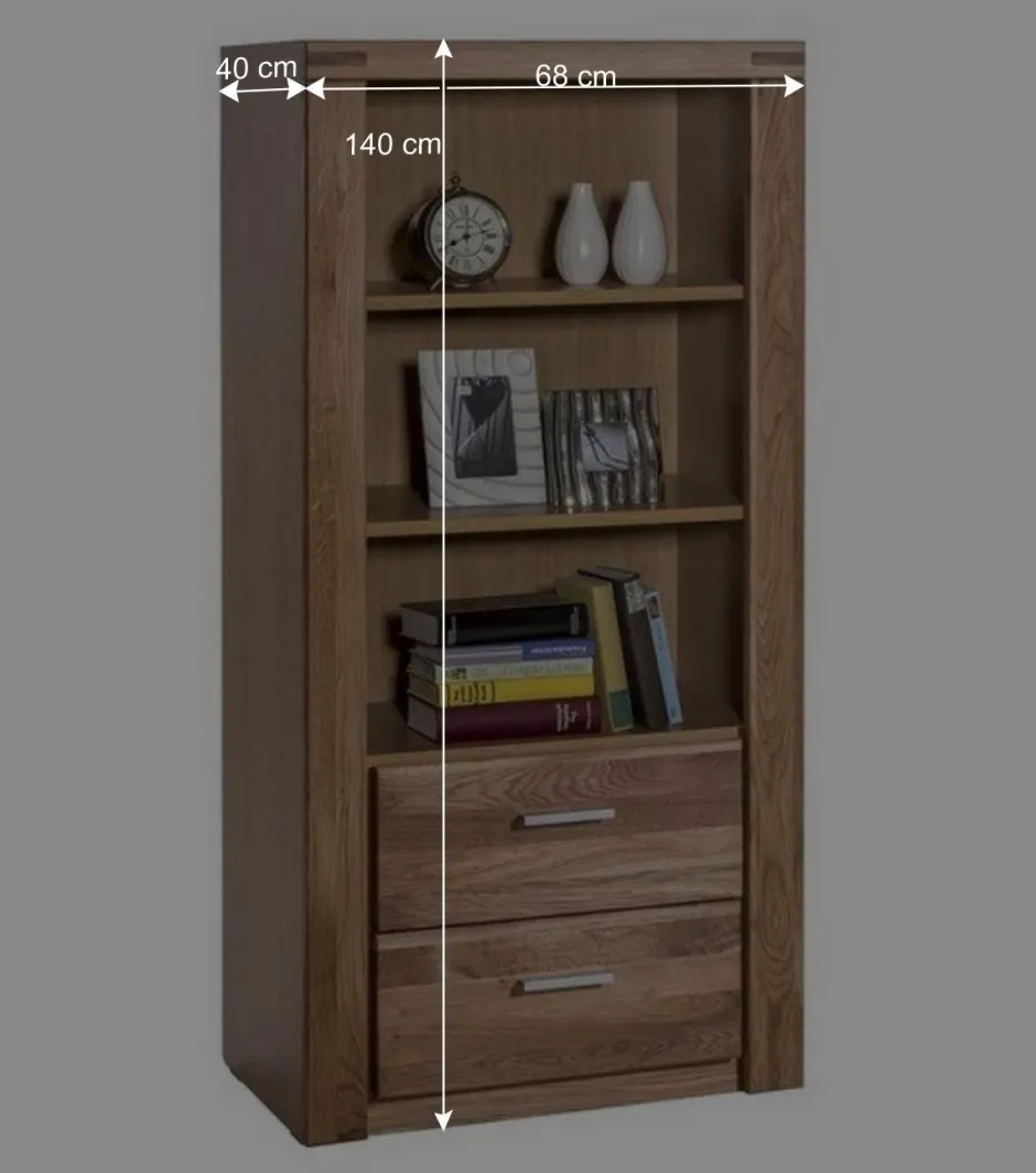68x140x40 Wohnraum Regal aus Wildeiche - Maila^Wohnen Best