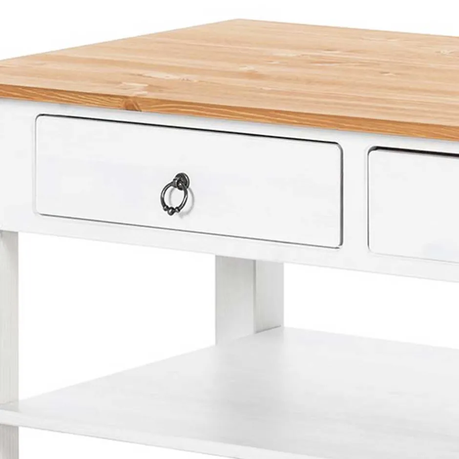 Wohnen 110x45x60 Wohnziimmer Tisch mit zwei Schubladen - Syntia