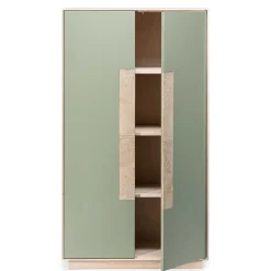Wohnen 90x120x45 Wohnzimmer Highboard in Grau & Buche - Ajevos