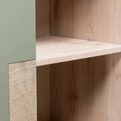 Wohnen 90x120x45 Wohnzimmer Highboard in Grau & Buche - Ajevos