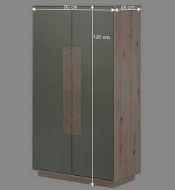 Wohnen 90x120x45 Wohnzimmer Highboard in Grau & Buche - Ajevos