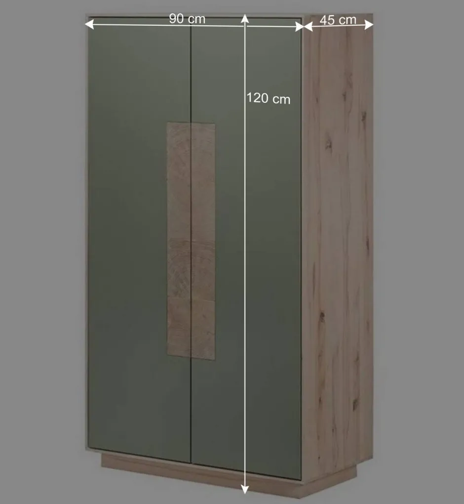 Wohnen 90x120x45 Wohnzimmer Highboard in Grau & Buche - Ajevos