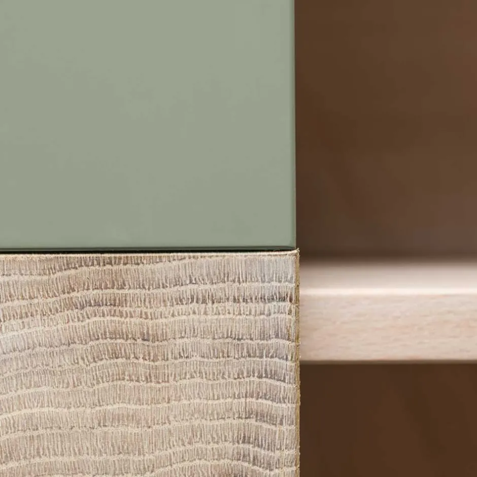 Wohnen 90x120x45 Wohnzimmer Highboard in Grau & Buche - Ajevos