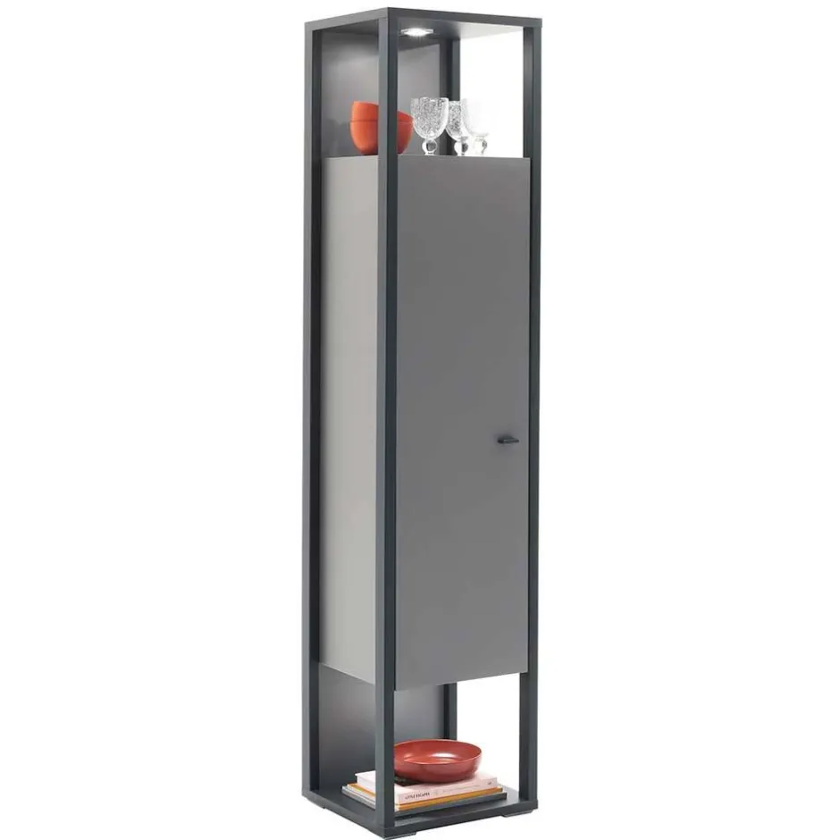 40x178x37 Wohnzimmer Schrank in Grau & Anthrazit - Ridona I^Wohnen Online