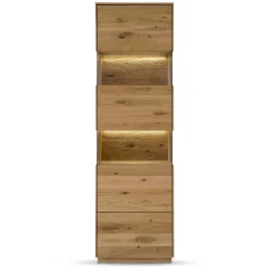 63x208x44 Wohnzimmer Vitrine aus Wildeiche massiv - Obinson^Wohnen