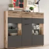 140x134x37 Wohnzimmerschrank Highboard mit Glas - Lucios^Wohnen New