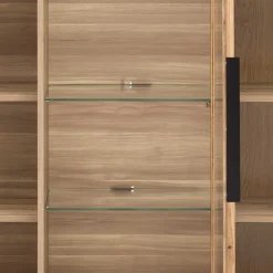 Wohnen 160x141x40 Wohnzimmerschrank mit Glaseinsatz - Nelenia