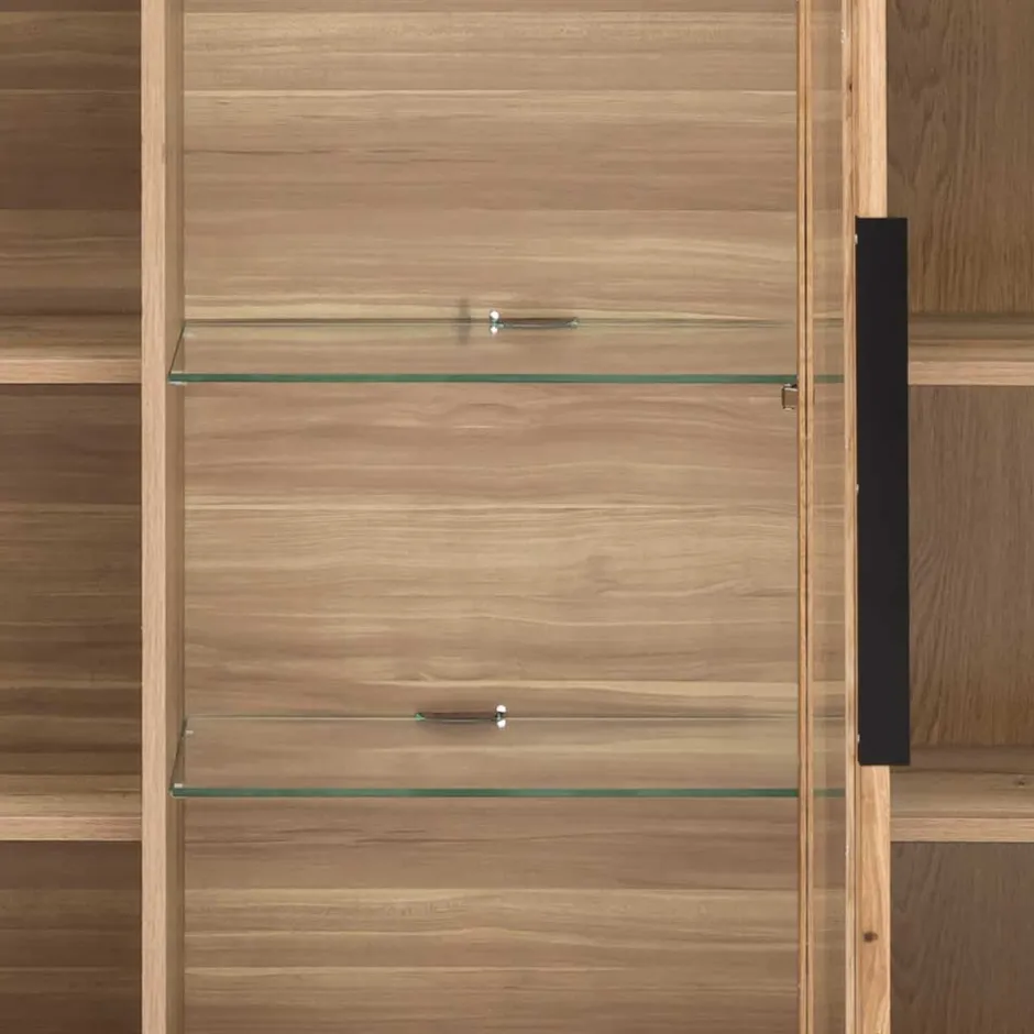 Wohnen 160x141x40 Wohnzimmerschrank mit Glaseinsatz - Nelenia