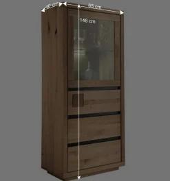 65x148x40 Wohnzimmerschrank mit Glastür - Embleys^Wohnen Clearance