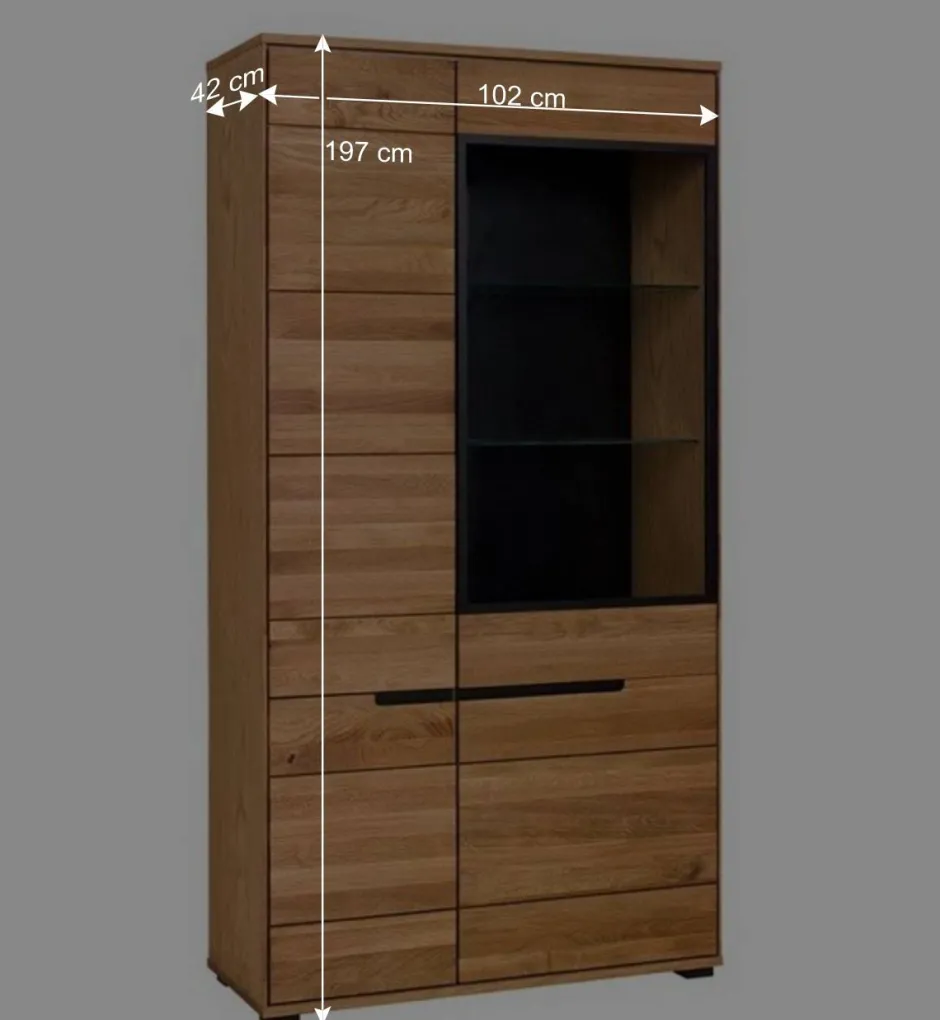 102x197x42 Wohnzimmerschrank mit Glas - 4-türig - Sennya^Wohnen Hot