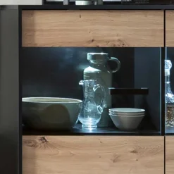 Wohnen 126x118x40 Wohnzimmerschrank mit Glaseinsatz - Paniera