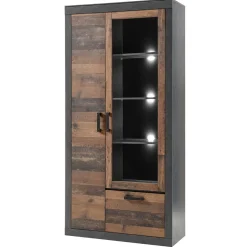 97x201x40 Wohnzimmerschrank mit Glastür - Timuras^Wohnen Best